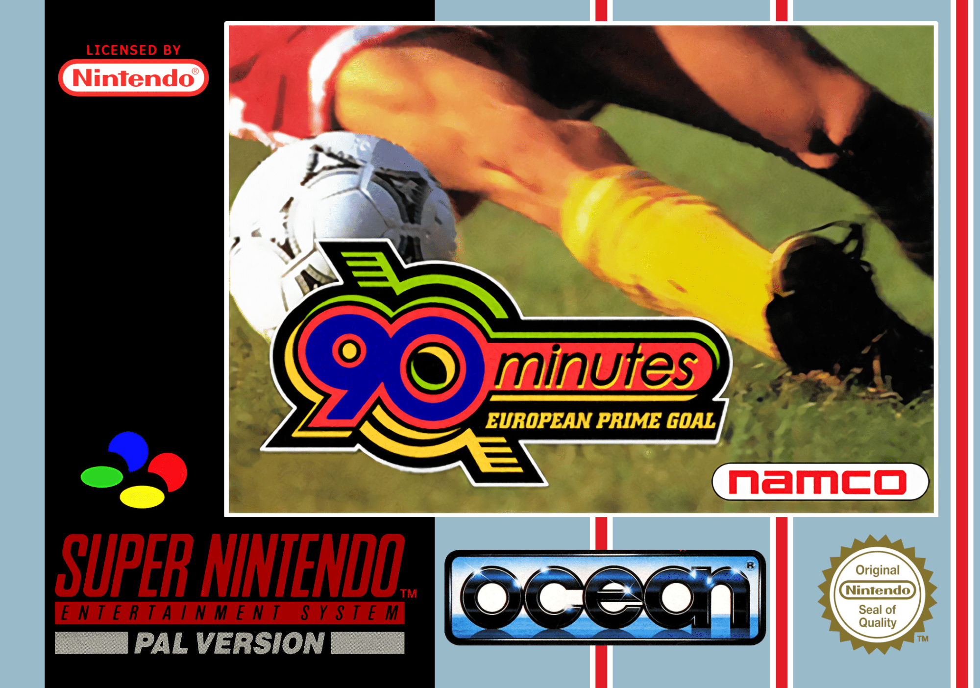 90 Minutes European Prime Goal box art for Super Nintendo